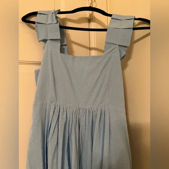 LAKE Lolly Midi Dress in Morning Blue Dotted Swiss - Picture 4 of 5